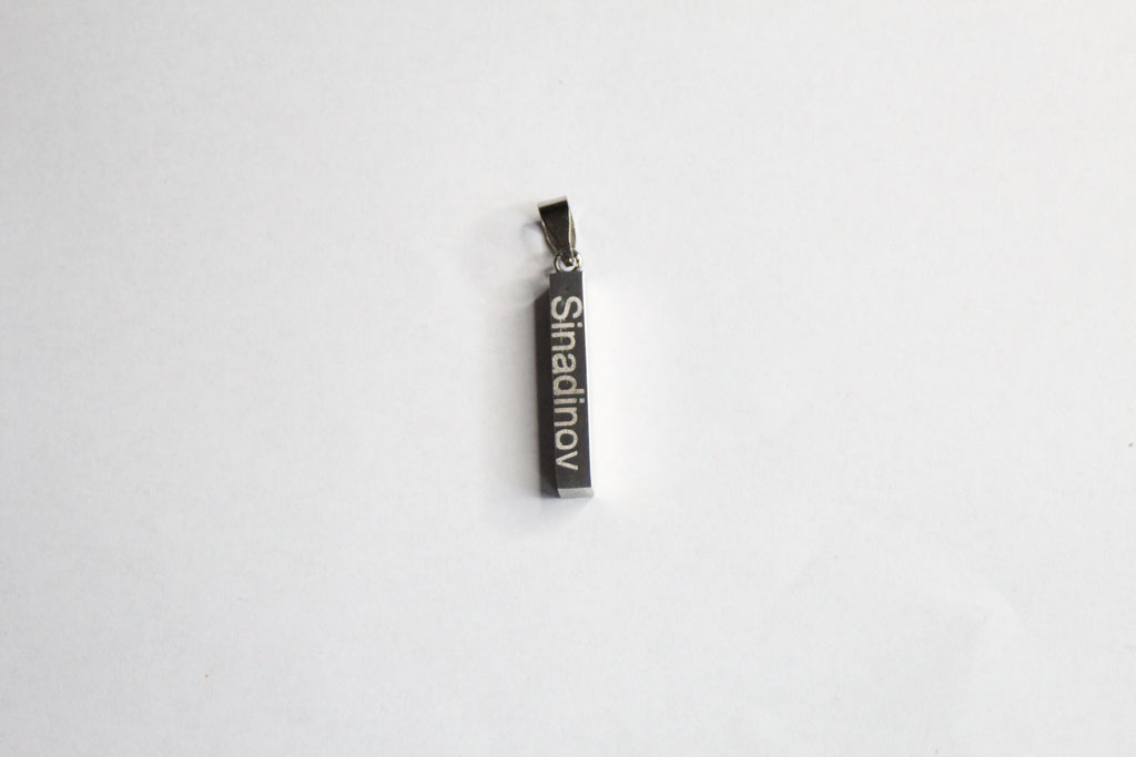 Personalized Engraved Bar Pendant – Stainless Steel