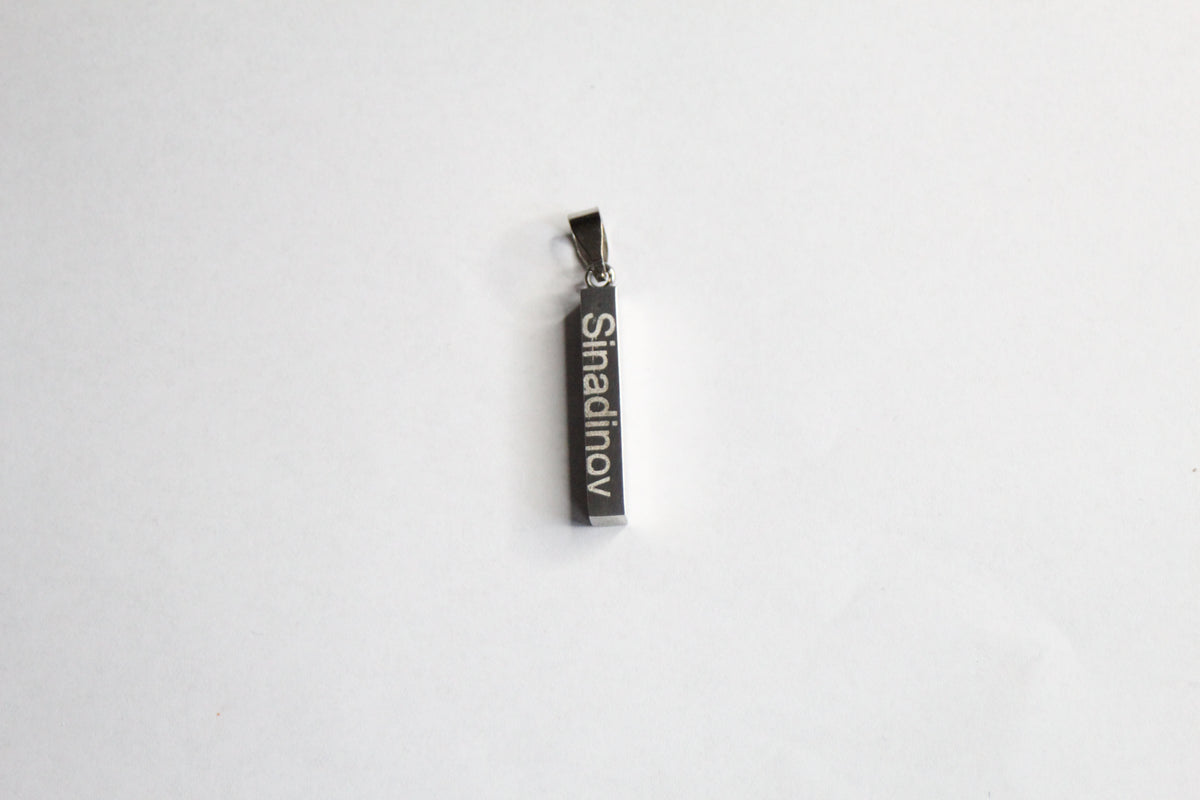 Personalized Engraved Bar Pendant – Stainless Steel
