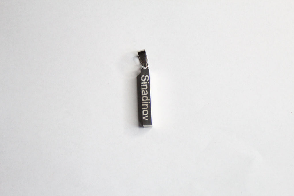 Personalized Engraved Bar Pendant – Stainless Steel