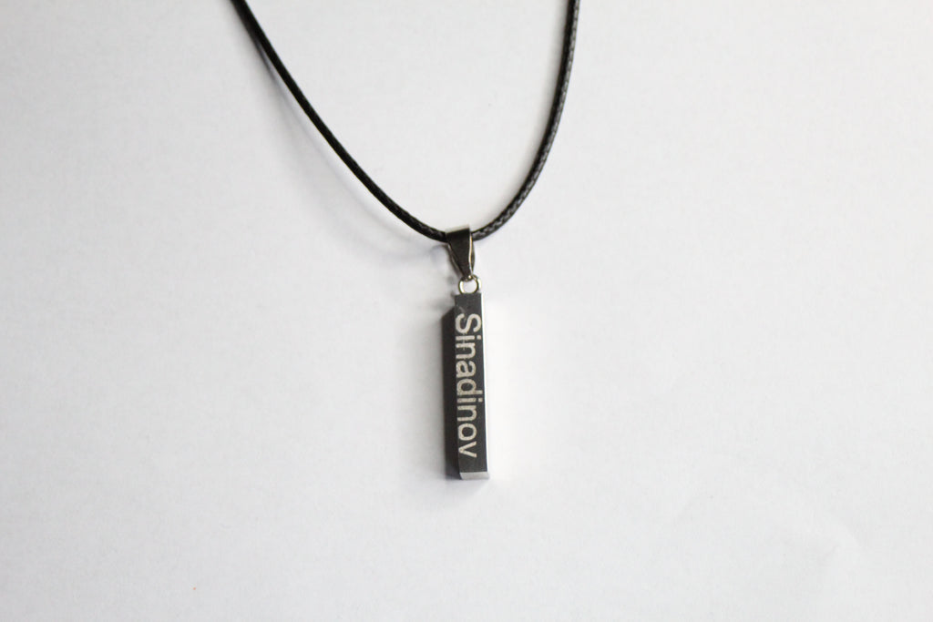 Personalized Engraved Bar Pendant – Stainless Steel