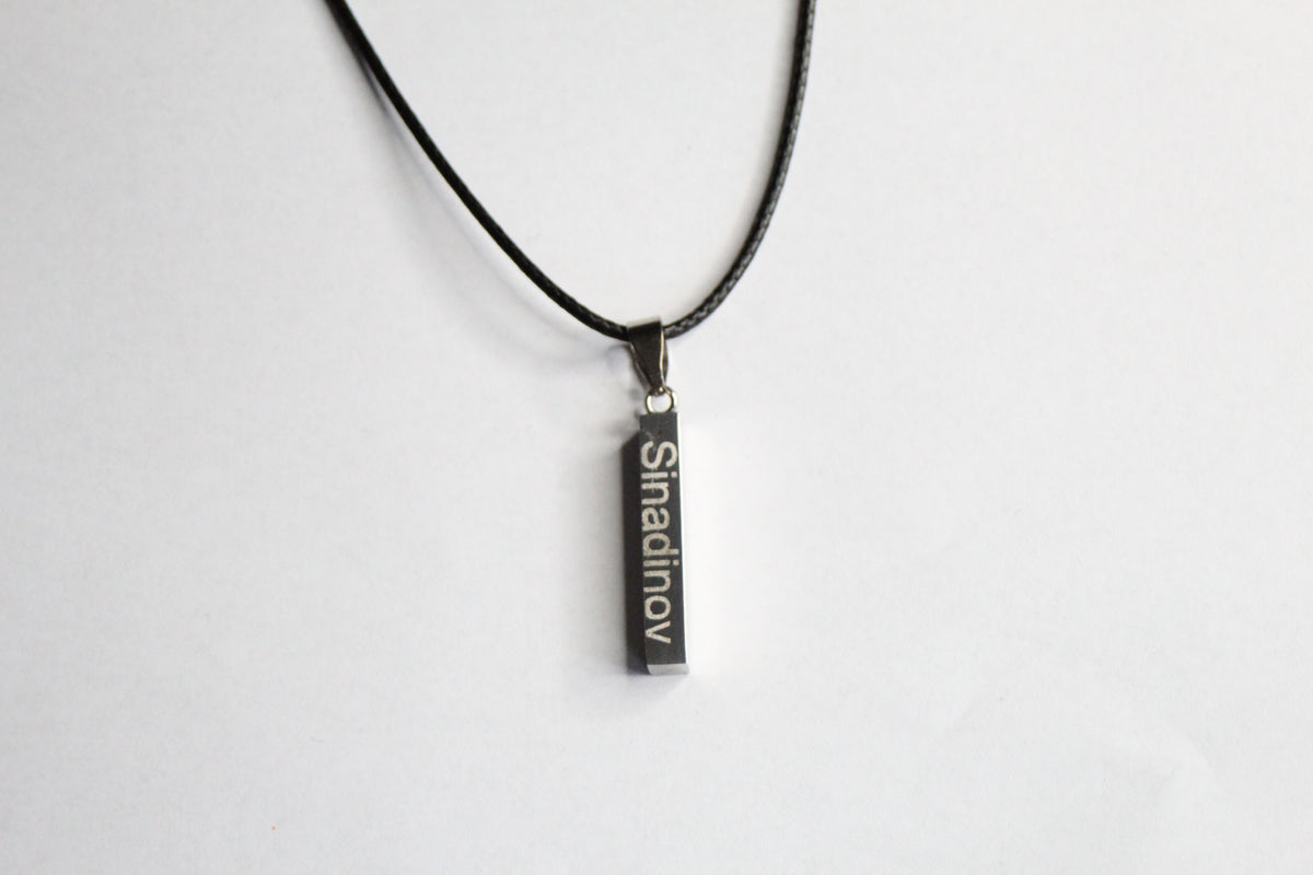 Personalized Engraved Bar Pendant – Stainless Steel