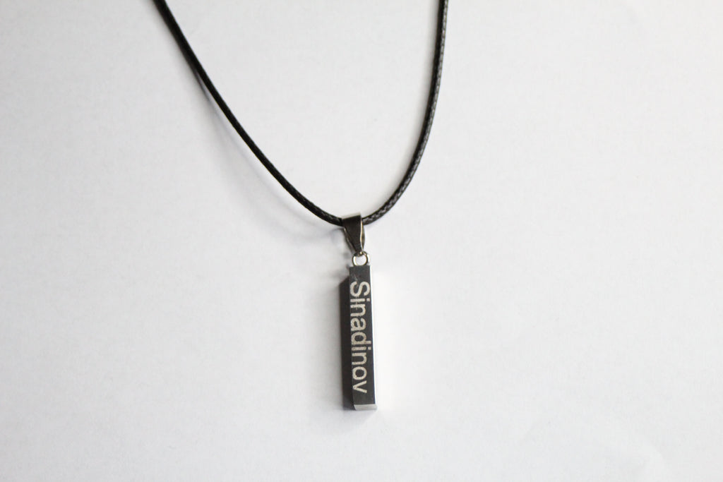 Personalized Engraved Bar Pendant – Stainless Steel
