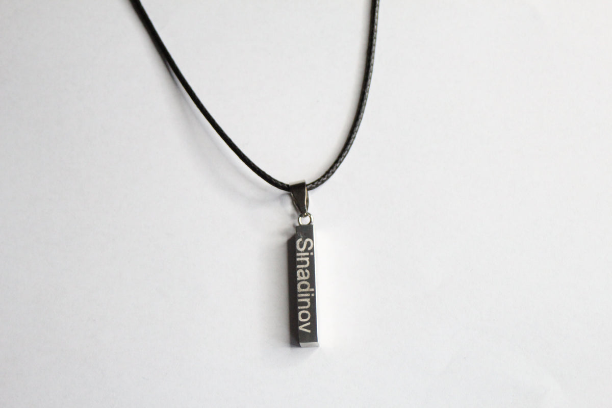 Personalized Engraved Bar Pendant – Stainless Steel