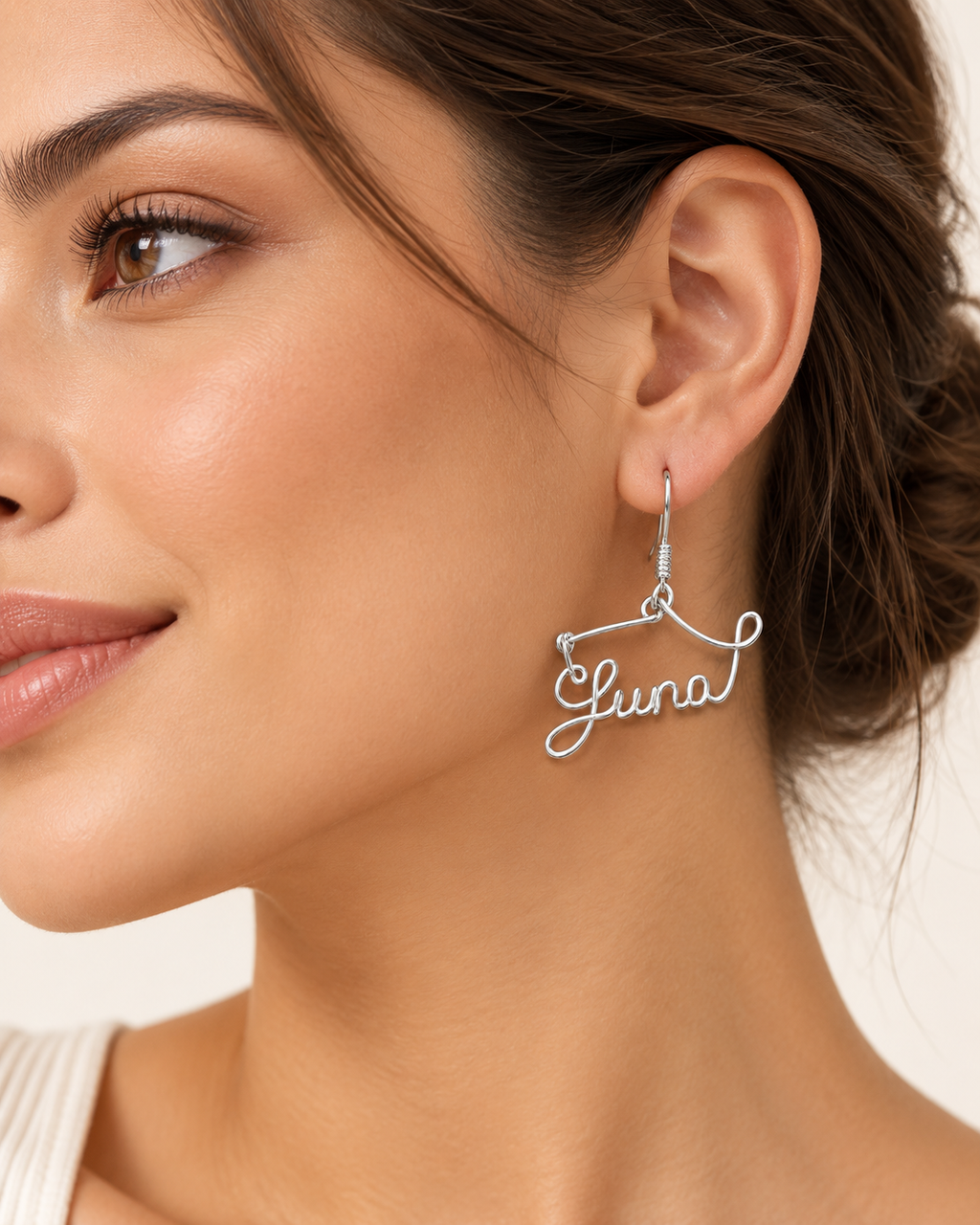 Personalized 925 Sterling Silver Name Earrings – Handmade Initial or Full Name