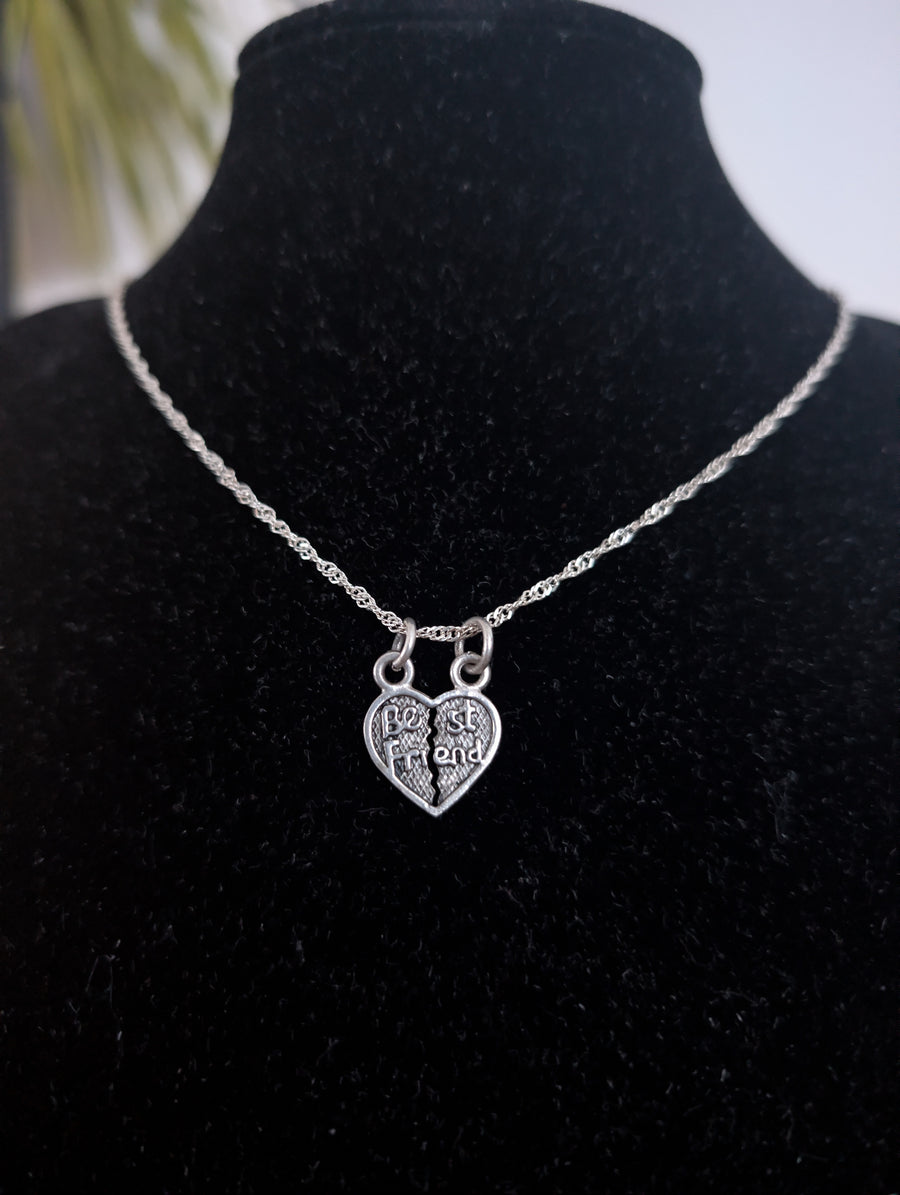 best friends heart sterling silver 925