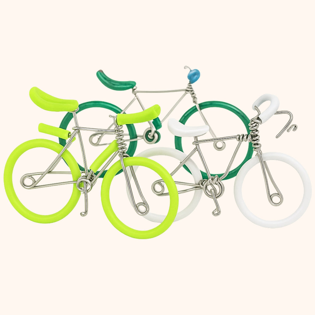 personalized wire bike sculpture with name