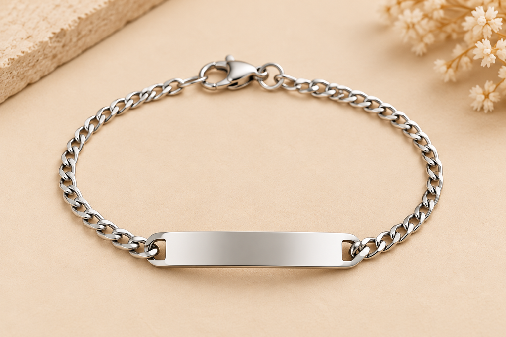 Personalisiertes Herren- & Unisex-ID-Armband aus Edelstahl