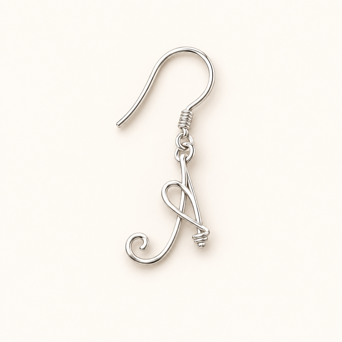 Handmade 925 sterling silver personalized initial B earring