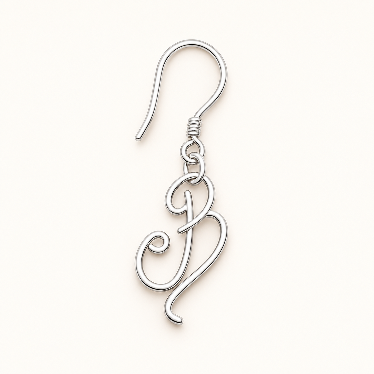 Handmade 925 sterling silver personalized initial earring