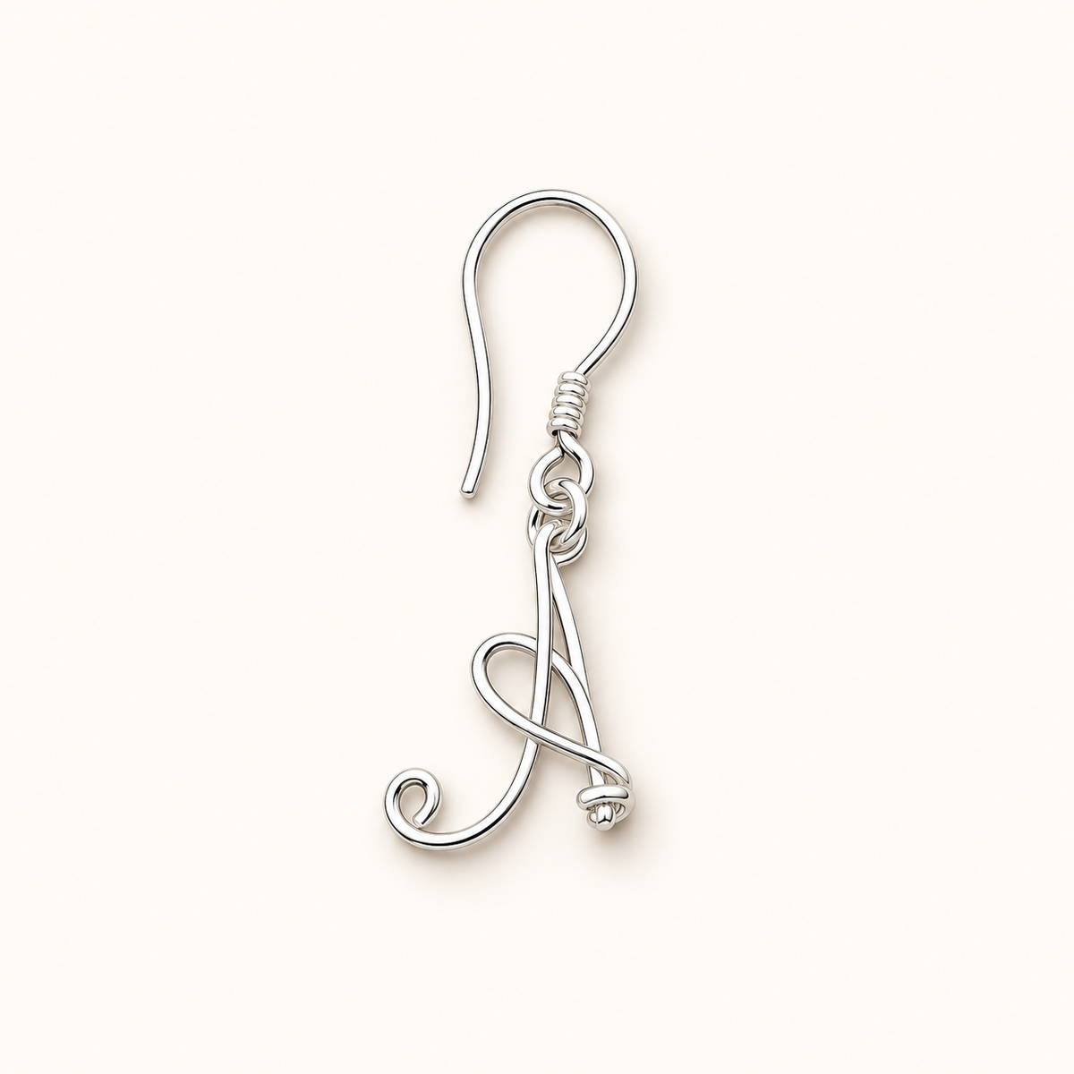Handmade 925 sterling silver personalized initial J earring