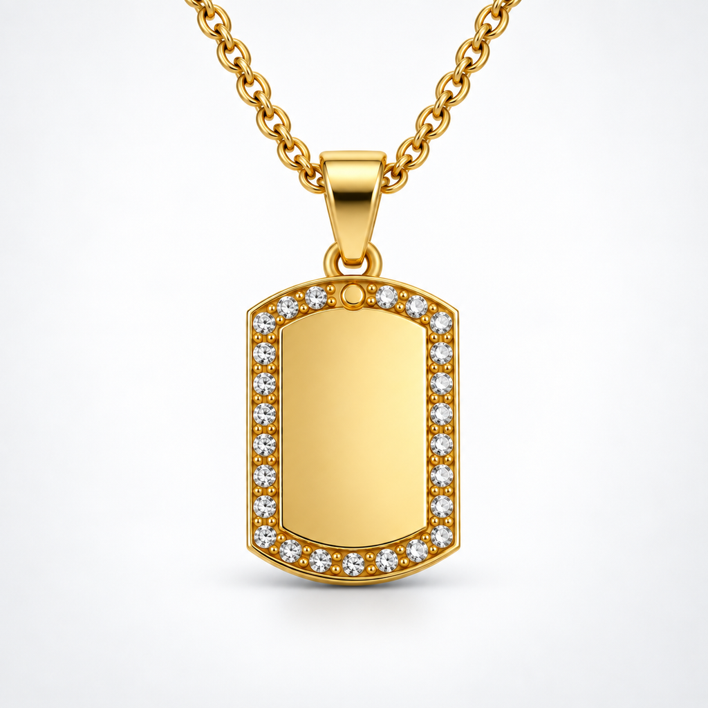 Gold crystal tag – Chain