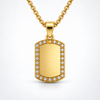 Gold crystal tag – Chain