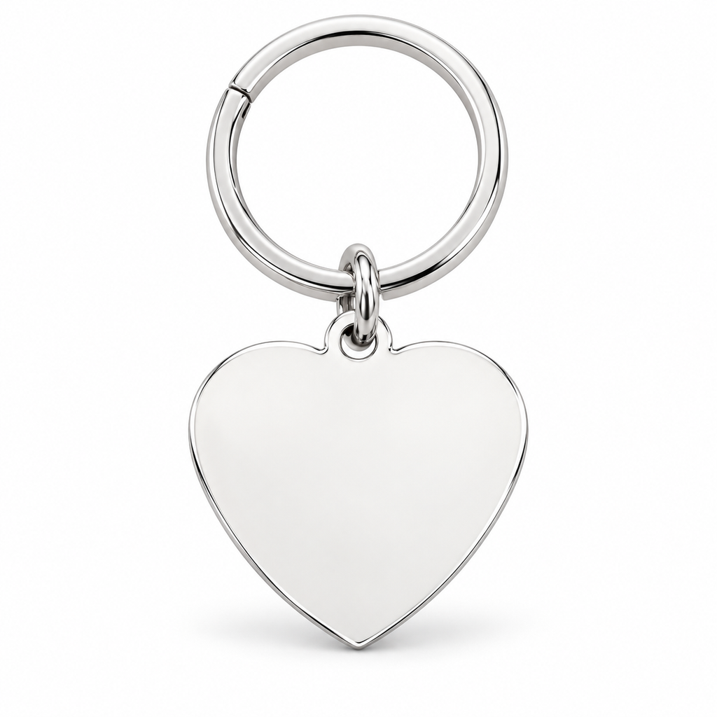 Silver + Keyring: Personalized silver heart pendant keyring