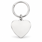 Silver + Keyring: Personalized silver heart pendant keyring