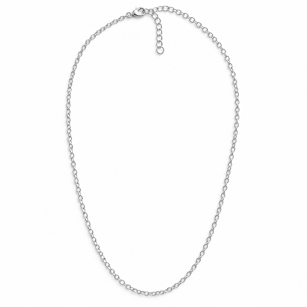Hansima stainless steel silver necklace chain with clasp and extender