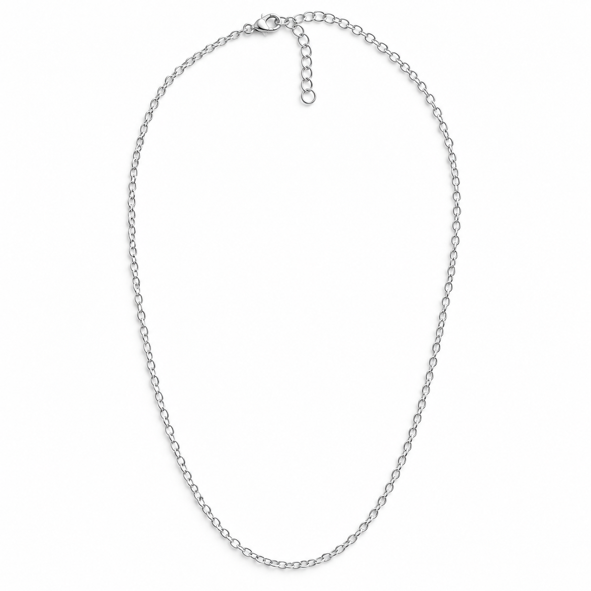 Hansima stainless steel silver necklace chain with clasp and extender