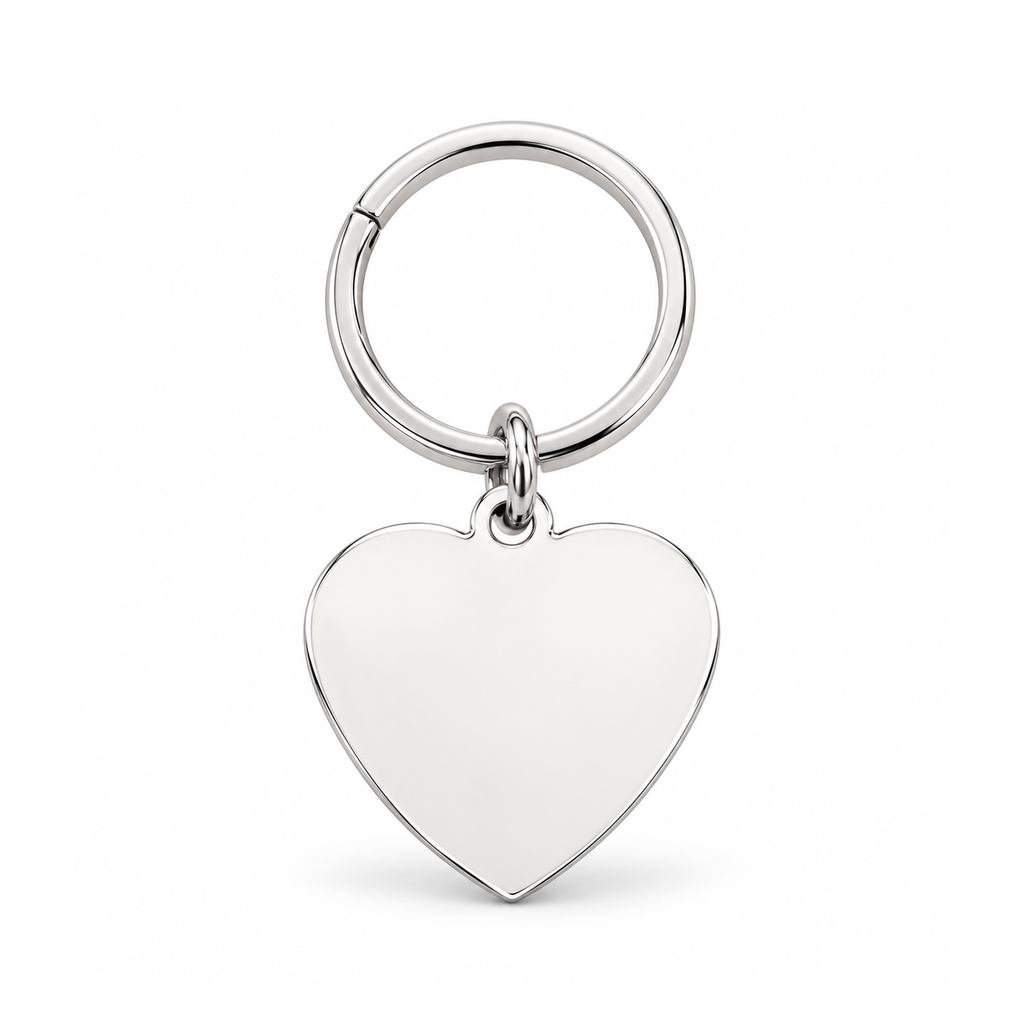 Silver + Keyring: standardized personalized silver heart pendant keyring