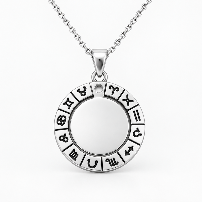 Personalized Zodiac Photo & Text Engraving Pendant