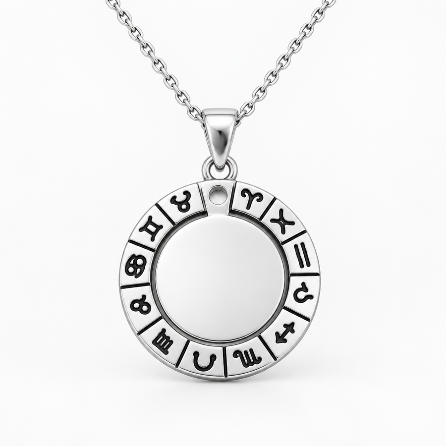 Personalized Zodiac Photo & Text Engraving Pendant